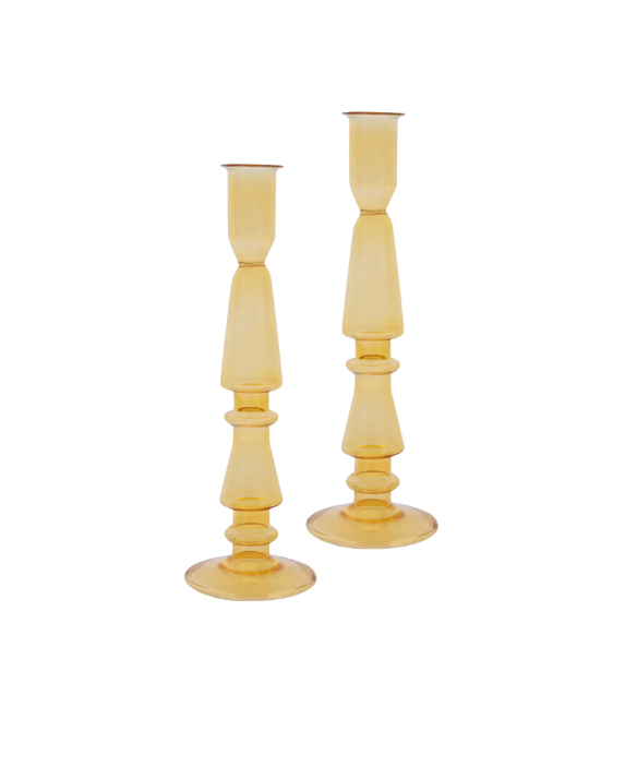 Pair: Raoul Glass Candle Holder